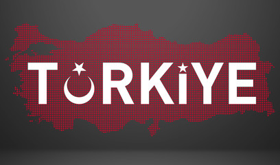 Turkey flag map in geometric,mosaic polygonal style.Abstract tessellation,background