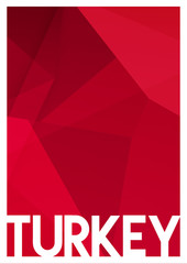 Turkey colorful flag map in geometric,mosaic polygonal style.Abstract tessellation,background