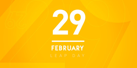 29 February typography on the colorful background