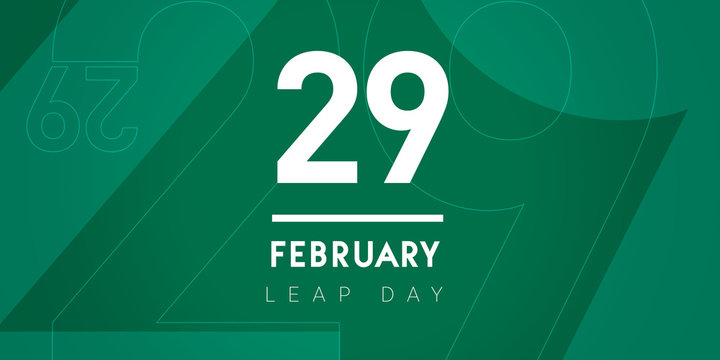 29 February typography on the colorful background