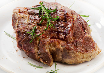 Thick juicy grilled beef steak