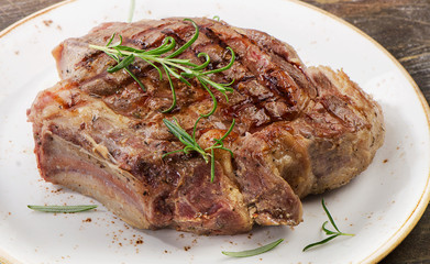 Thick juicy grilled beef steak