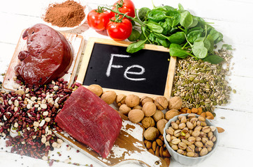 Products containing iron.