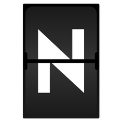 N Set of letters on a mechanical timetable