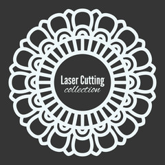 Vector laser cut the template frame. Floral mandala for the plotter. Pattern  home decoration, shop showcase, wall, photo,  and design.