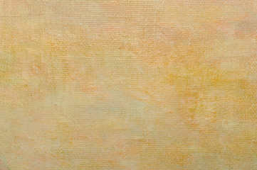 Abstract light yellow vintage oil painting background on canvas  with brush strokes.