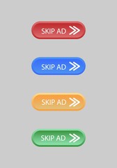 Set of Rounded Rectangle Skip Ad Button