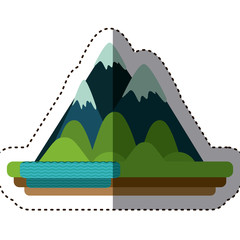 Mountain icon. Landscape nature outdoor beautiful and season theme. Isolated design. Vector illustration