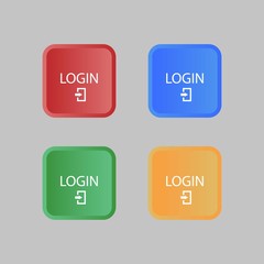 Set of Rounded Square Log In Button