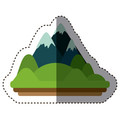 Mountain icon. Landscape nature outdoor beautiful and season theme. Isolated design. Vector illustration