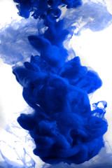 blue dye in water - obrazy, fototapety, plakaty