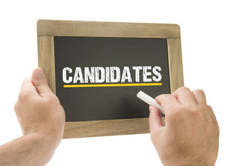 Candidates / Hand writing on chalkboard