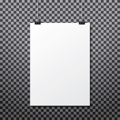 white paper hanging on transparency background.