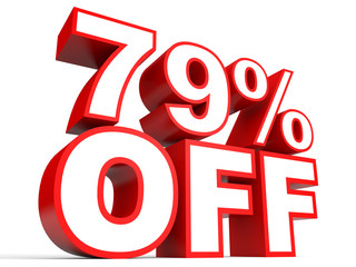 Discount 79 percent off. 3D illustration on white background.