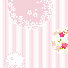 Fototapeta premium 桜 雪輪イラスト