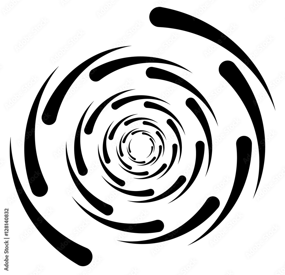 Leinwandbilder Circular element with random radiating lines. Radial circles spi
