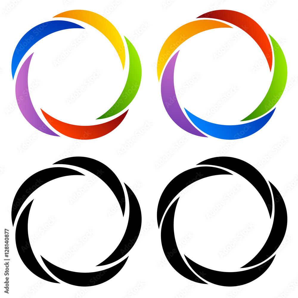 Poster Circular element with random radiating lines. Radial circles spi