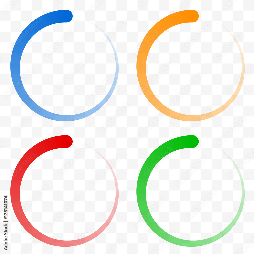 Aufkleber preloader, buffer shapes symbols. fading transparent circles