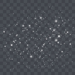 Vector white glitter particles background effect