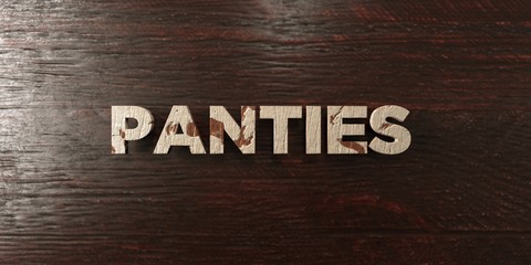 Panties - grungy wooden headline on Maple  - 3D rendered royalty free stock image. This image can be used for an online website banner ad or a print postcard.