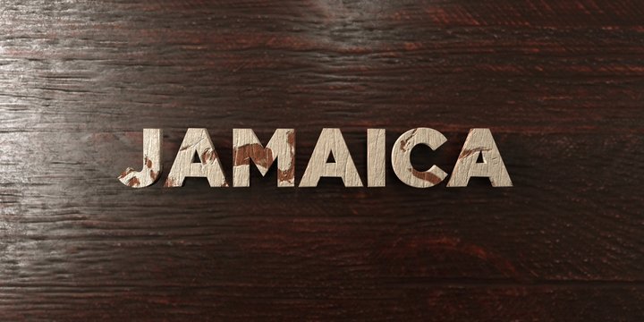 Jamaica - grungy wooden headline on Maple  - 3D rendered royalty free stock image. This image can be used for an online website banner ad or a print postcard.
