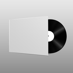 Vector  vinyl disc with its cover template for your design eps 1