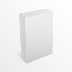 White Long Product Cardboard Package Box Mock Up Template  For Y
