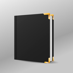 Black gold book blank cover vector mock isolated  eps 10