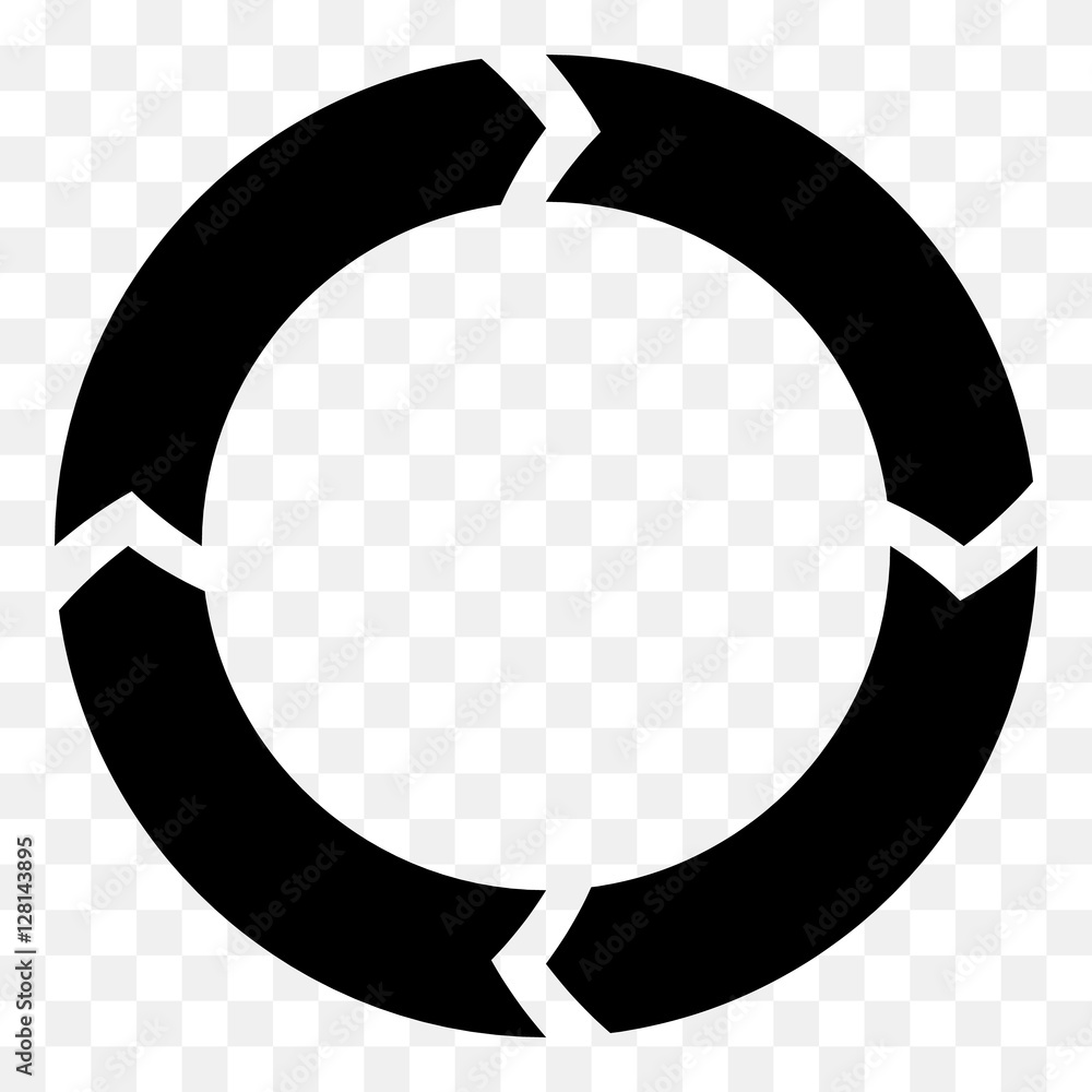 Aufkleber Segmented circle arrow. Circular arrow icon. Process, progres, r