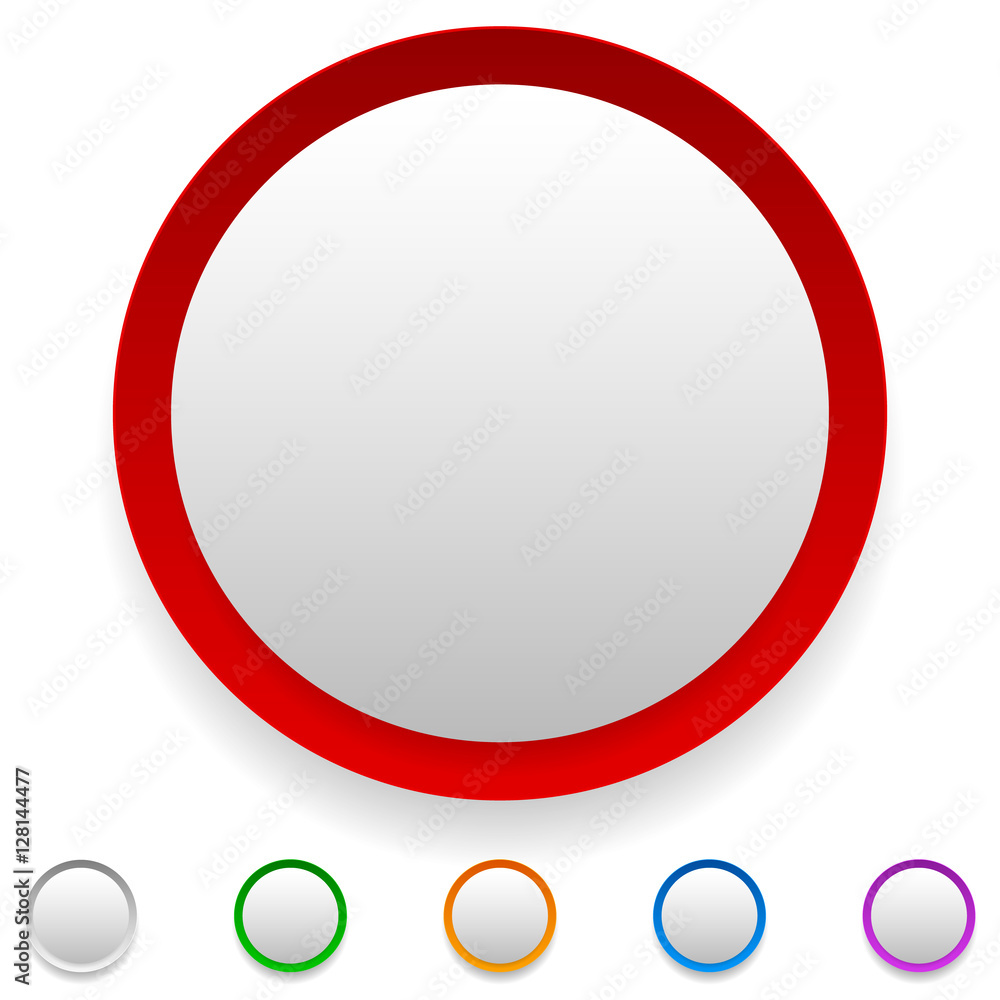 Poster circle button, circle icon set with empty space