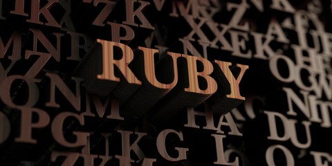Ruby - Wooden 3D rendered letters/message.  Can be used for an online banner ad or a print postcard.
