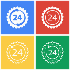 24 hour service icon set.