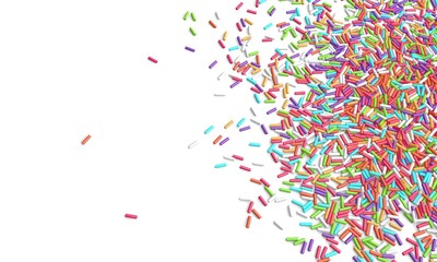 3d rendering sprinkles white background