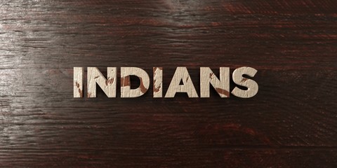 Indians - grungy wooden headline on Maple  - 3D rendered royalty free stock image. This image can be used for an online website banner ad or a print postcard.
