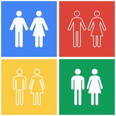 Man and Woman restroom icon set.