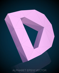 Abstract Pink 3D polygonal D with reflection. EPS 10 vector.