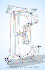 Vector illustration of a Multicolor sketched E. Hand drawn 3D E.