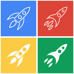 Rocket icon set.