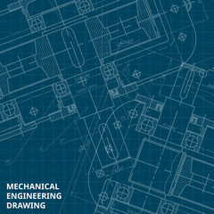 Mechanical Engineering drawing. Engineering Drawing Background. Vector.