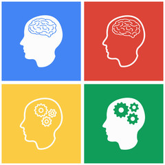 Brain icon set.