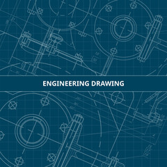 Mechanical Engineering drawing. Engineering Drawing Background. Vector.