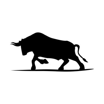 Bull icon. Animal horned cow nature and wildlife theme. Isolated design. Vector illustration