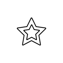 star rating five point pointed line icon black on white