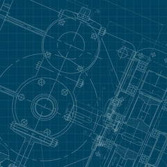 Mechanical Engineering drawing. Engineering Drawing Background. Vector.