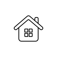 home house residence building outline line vector icon black on