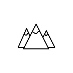 mountais winter wather nature cold black on white line vector ic