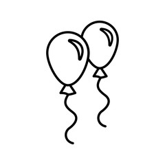 balloon balloons couple two gelium oval ellipse circle line icon