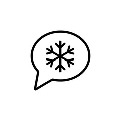 dialog bubble cloud winter snow snowflake cold line icon