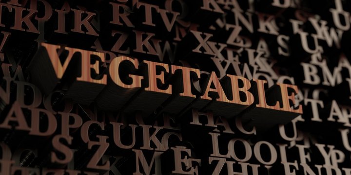 Vegetable - Wooden 3D rendered letters/message.  Can be used for an online banner ad or a print postcard.