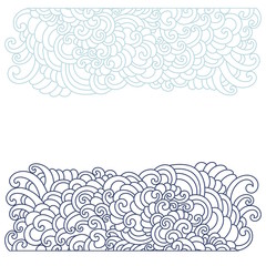 Design template with swirls.Vector illustration hand drawn. Card design. Doodle sketch. Line art.